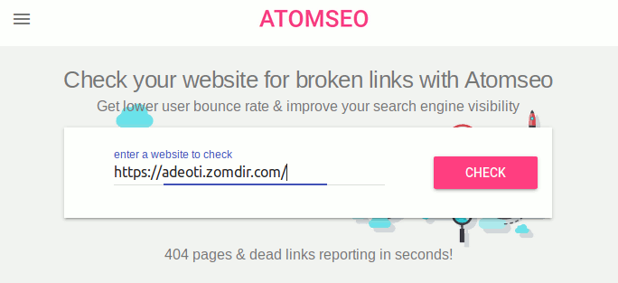 Input form of Atom Seo Error 404