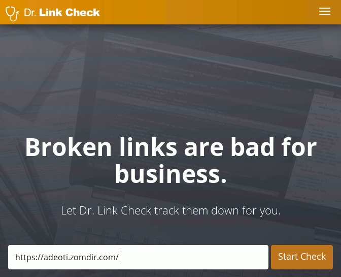 Input form of Dr. Link Check